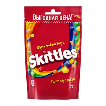 Изображение товара Драже в разноцветной сахарной глазури Skittles 70г