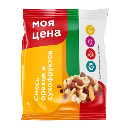 Изображение товара Смесь фруктово-ореховая Моя цена жареная 100г