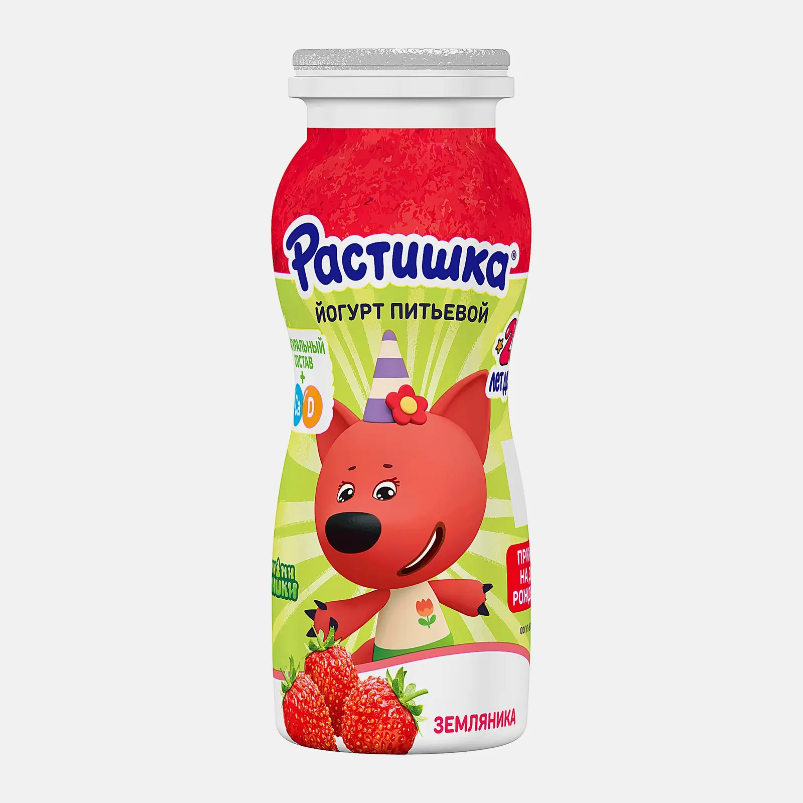 Йогурт питьевой Растишка Земляника 1.6% 90г