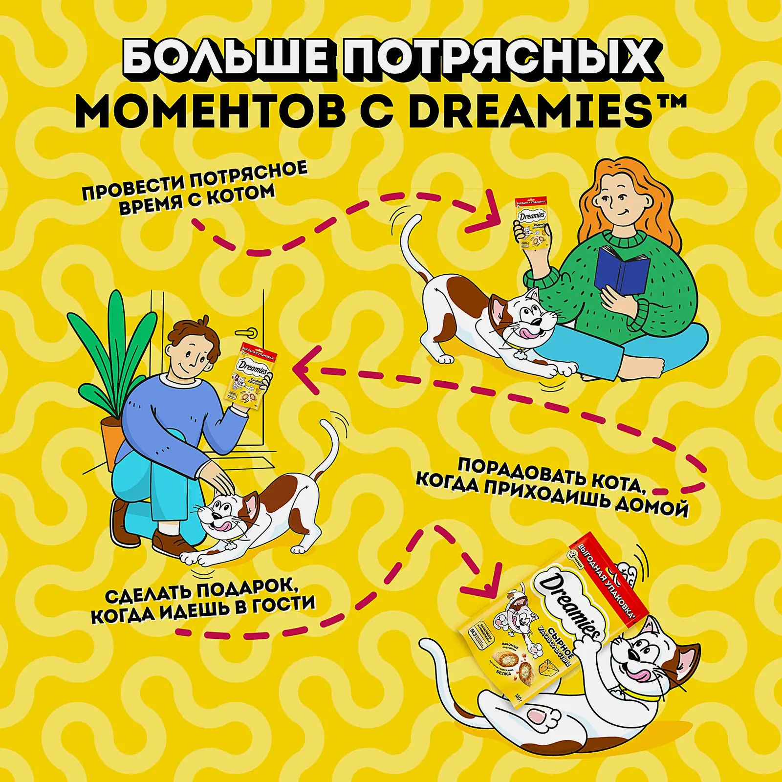 Лакомство для кошек с сыром Dreamies 140г - фото 3