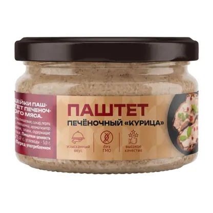 Изображение товара Паштет печеночный Курица 200г Изображение товара Паштет печеночный Курица 200г
