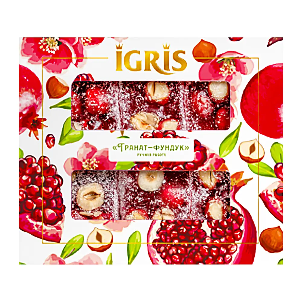 Изображение товара Рахат-лукум Igris гранат-фундук 145 г натуральные восточные сладости
