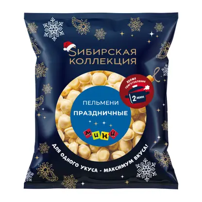 Изображение товара Пельмени Праздничные Свинина-Говядина-Курица 400 г в упаковке