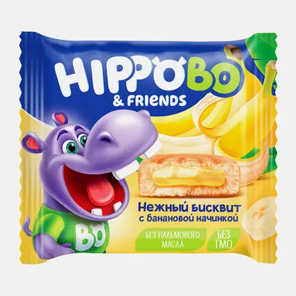 Пирожное Hippo Bo&Friends бисквитное банан 32г