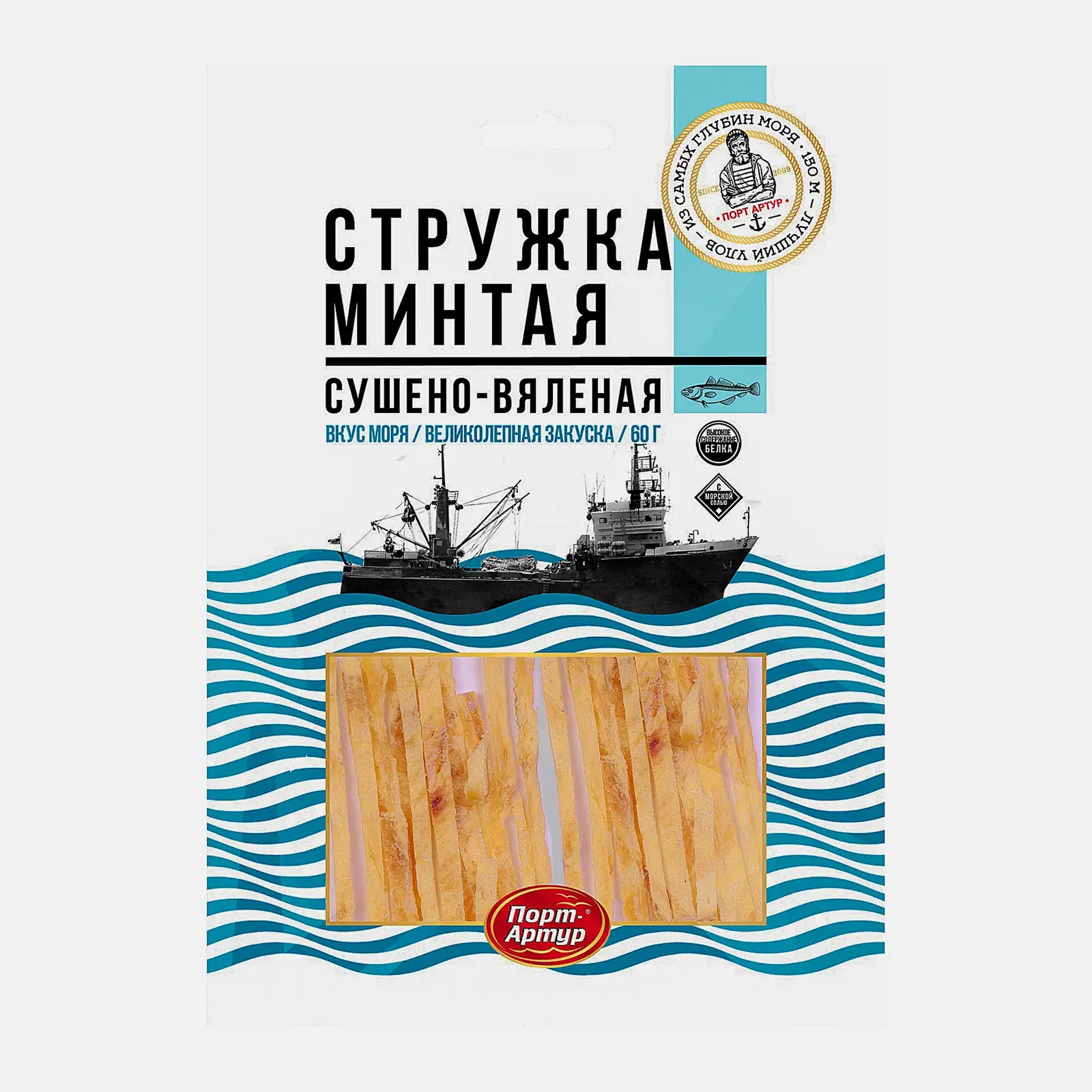 Стружка минтая Порт Артур сушено-вяленая 60г