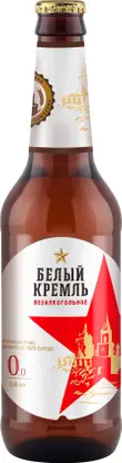 Пиво Белый Кремль светлое фильтрованное пастеризованное безалкогольное 0.5% 450мл