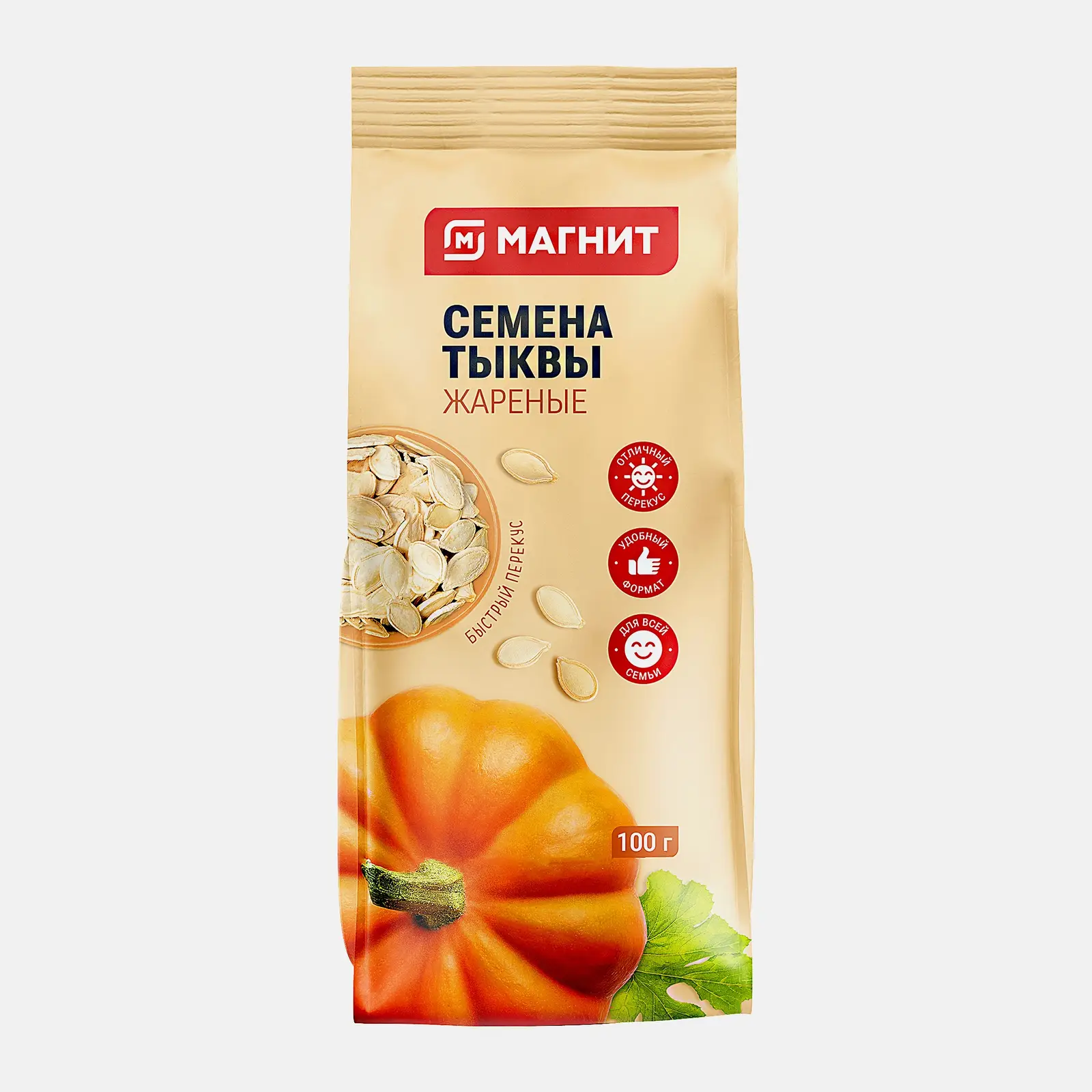Изображение товара Жареные семена тыквы Магнит 100г - полезная закуска с микроэлементами