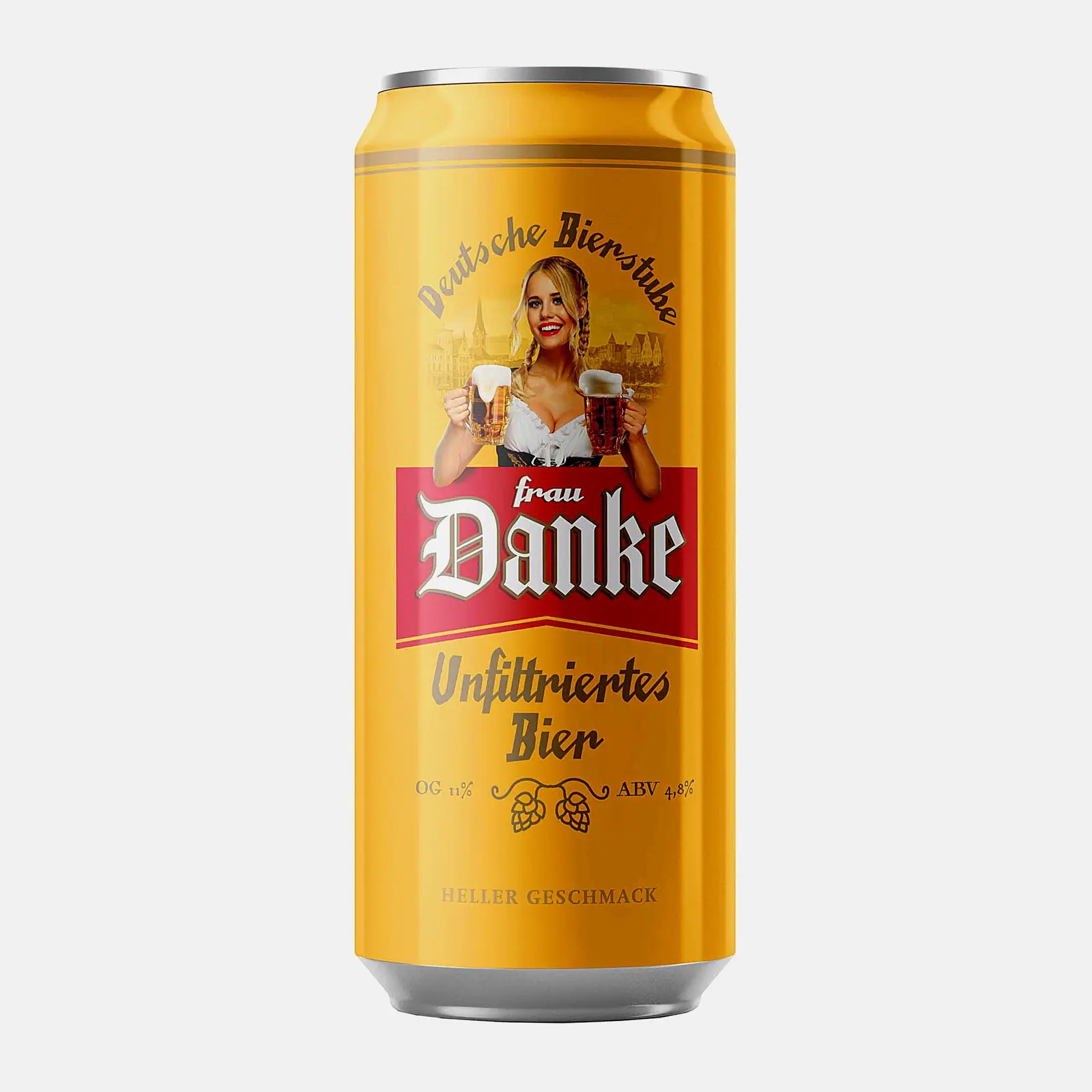 Пиво Frau Danke светлое нефильтрованное 4.8% 450мл