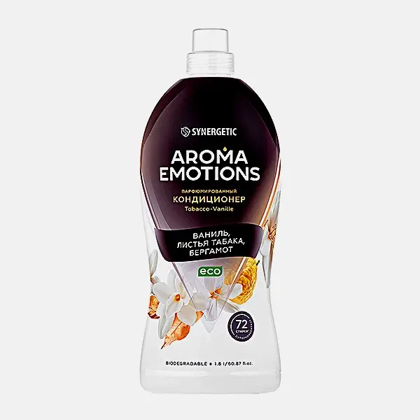 Изображение товара Кондиционер для белья Synergetic Emotions 1.8л, аромат ванили табака бергамота