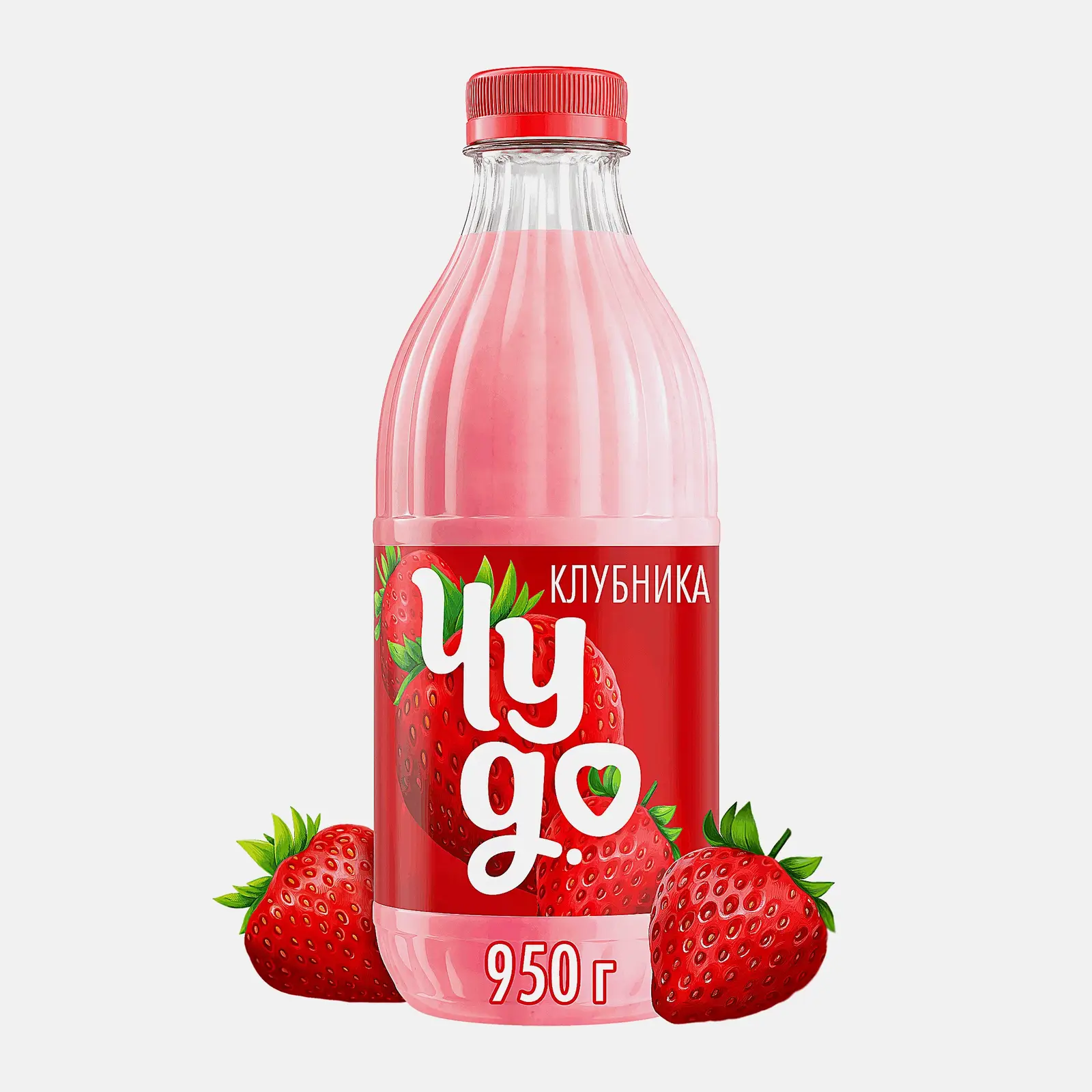 Изображение товара Молочный коктейль Чудо Клубника 2% 950мл натуральный напиток