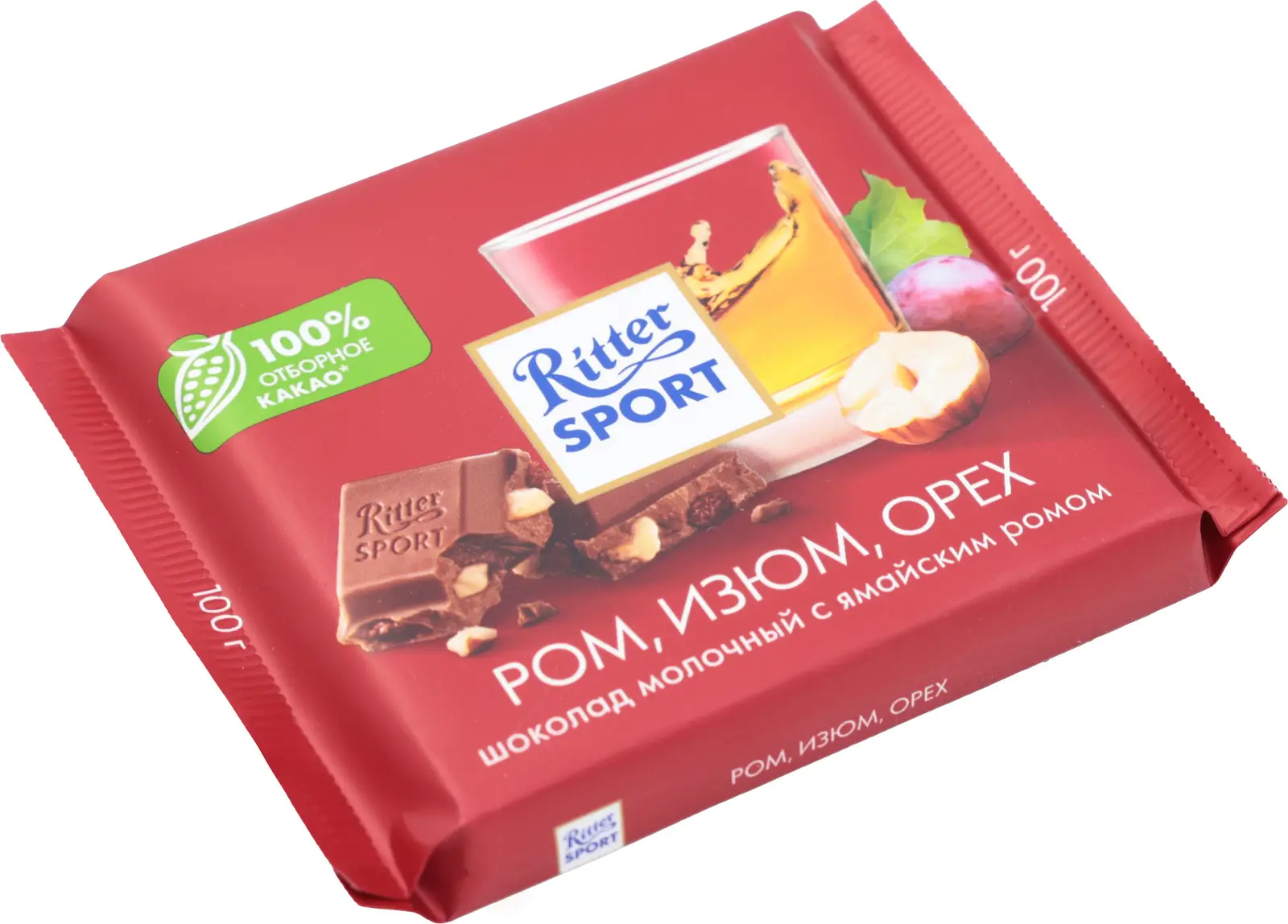 Шоколад Ritter Sport Молочный с ромом изюмом и орехами 100г — в каталоге на  сайте сети Магнит | Краснодар