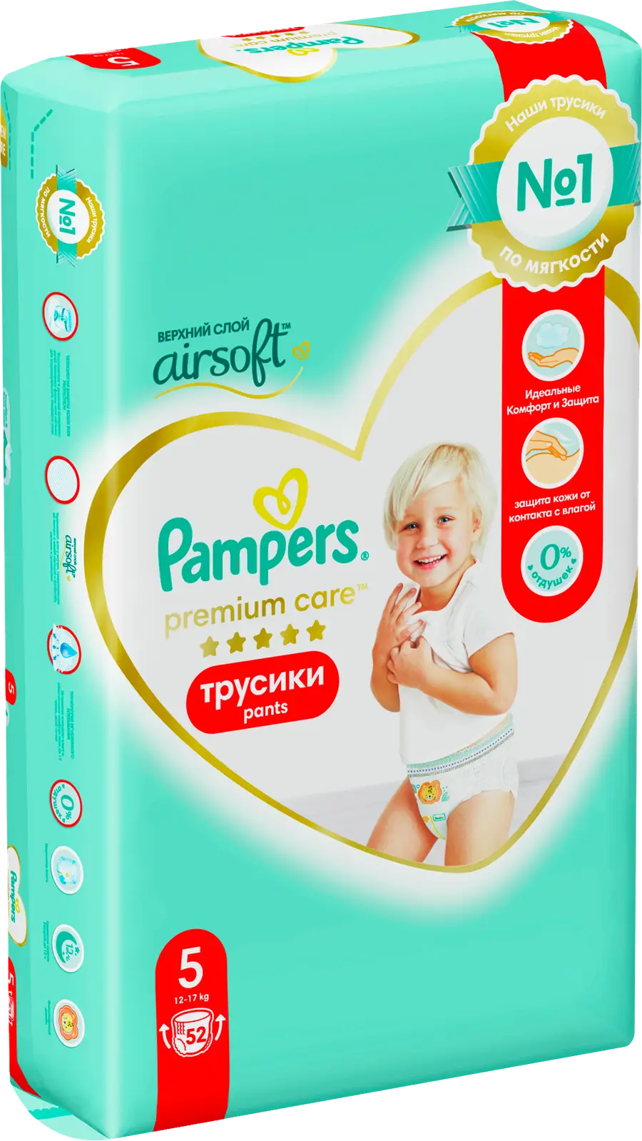 Подгузники-трусики Pampers Premium Care Pants №5 12-17кг 52шт