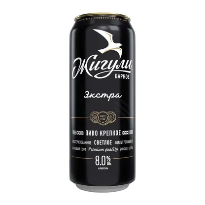 Изображение товара Пиво Жигули Барное Крепкое Экстра светлое фильтрованное 8% 430мл