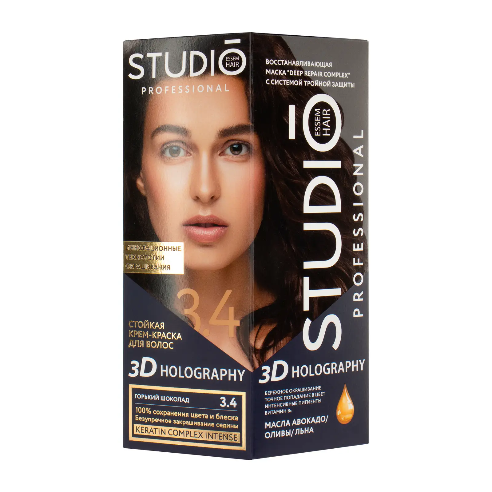 Стойкая крем-краска Studio 3.4 Горький шоколад 115мл