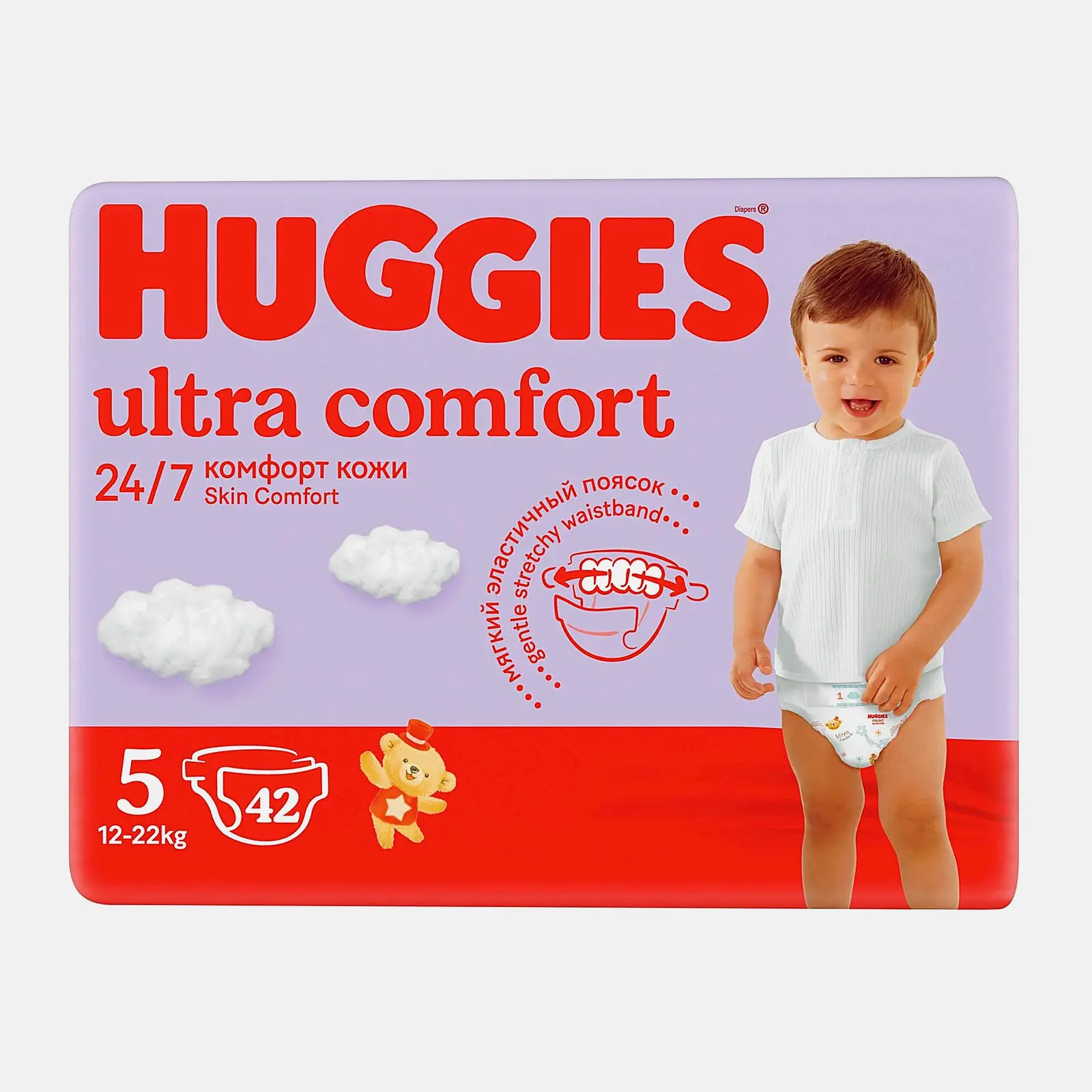 Изображение товара Подгузники Huggies Ultra Comfort размер 5 для детей 12-22 кг, 42 шт