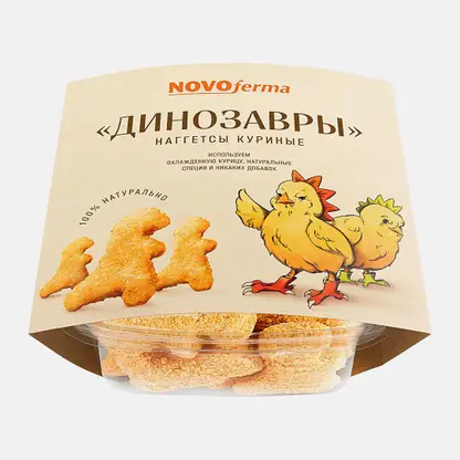 Наггетсы куриные замороженные Динозавры Новоферма 400г