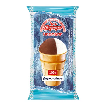 Изображение товара Мороженое Свитлогорье двухслойное ванильно-шоколадный стакан 105г