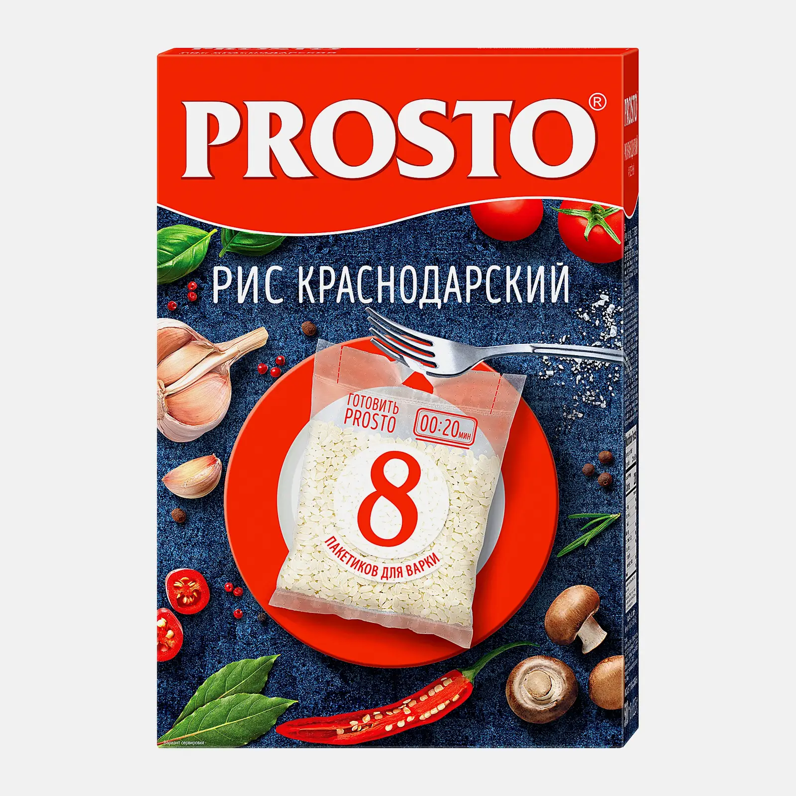 Изображение товара Рис Prosto Краснодарский круглозерный 8пак*62.5г