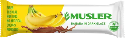 Изображение товара Батончик-мюсли Банан в темной глазури/Клубника в йогуртовой глазури Musler в ассортименте 30г