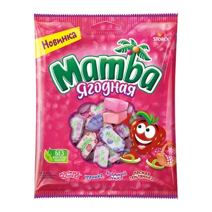 Изображение товара Жевательные конфеты Mamba ягодное ассорти 70г натуральный вкус и яркое ароматное лакомство
