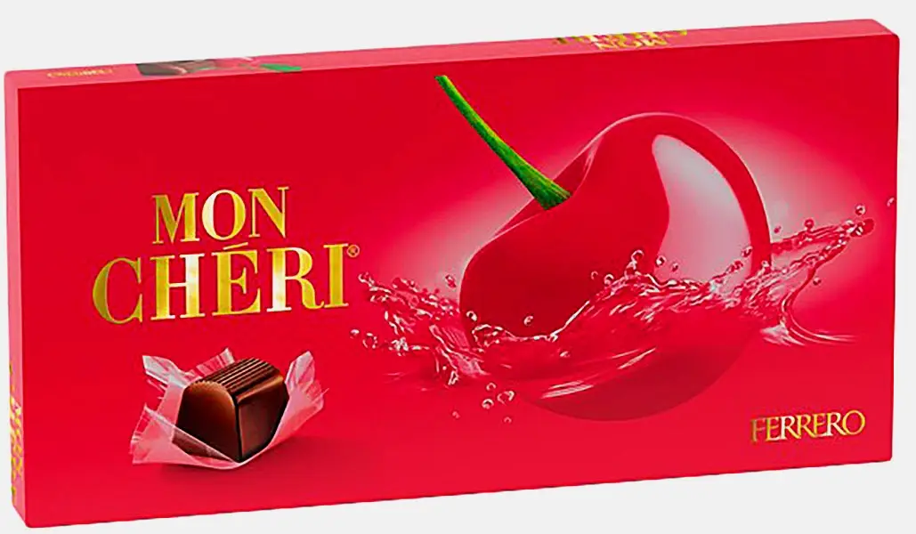 Изображение товара Конфеты Mon Cheri с вишней и ликером 157.5г в подарочной упаковке