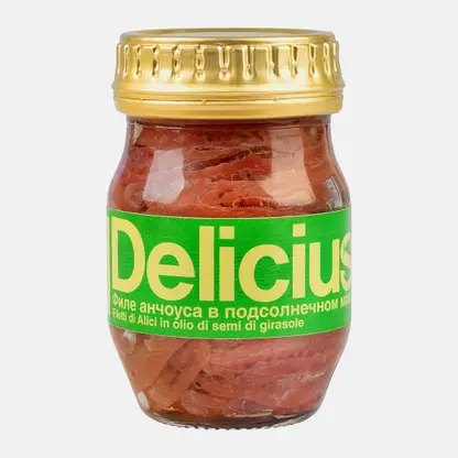Филе анчоуса в масле Delicius 90г