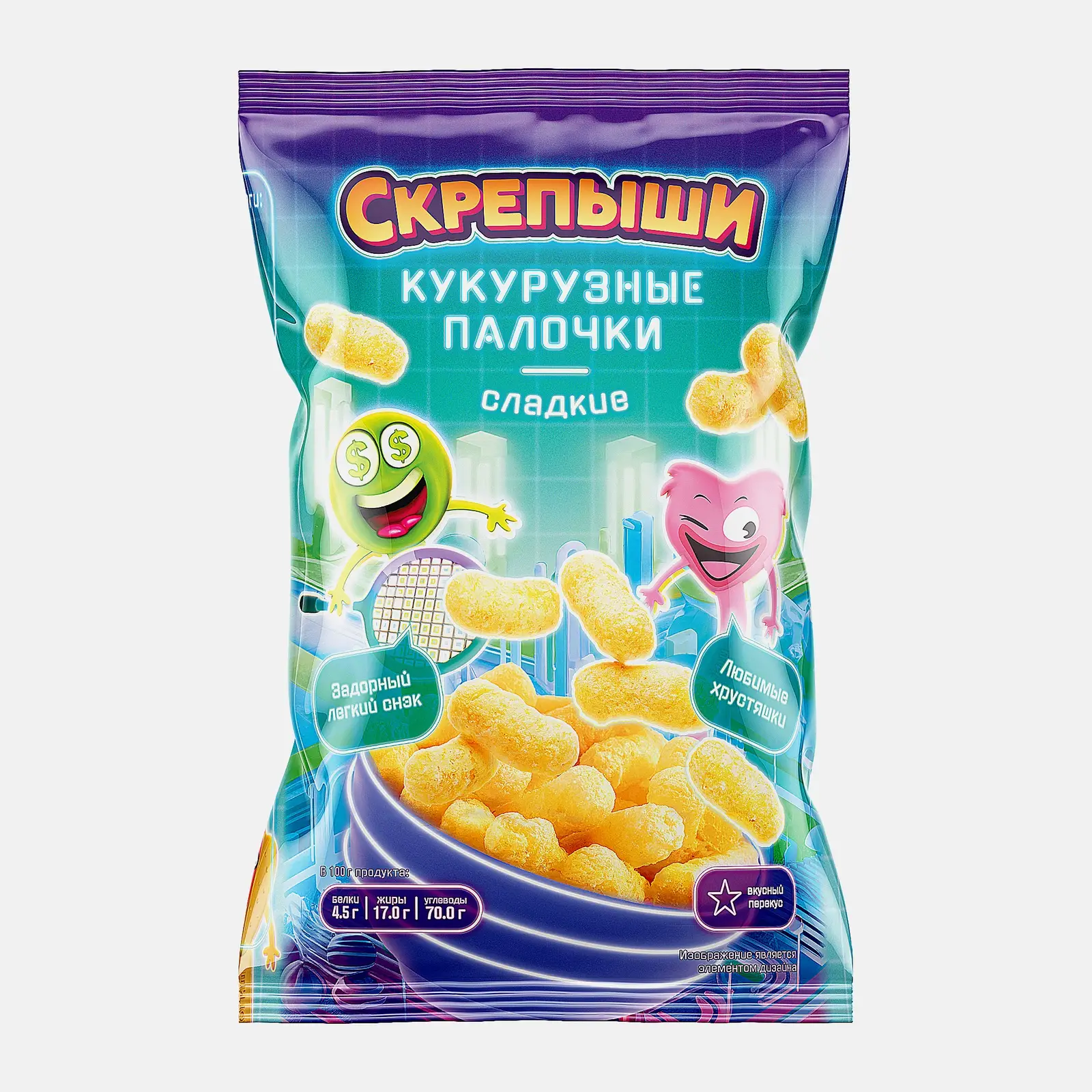 Кукурузные палочки Скрепыши 200г Кукурузные палочки Скрепыши 200г