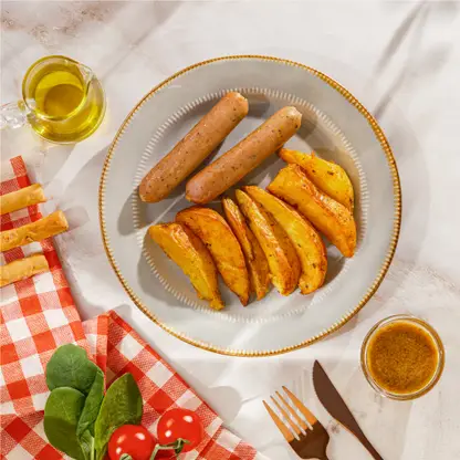 Изображение товара Колбаски с картофелем и соусом горчичным М Кухня 210г