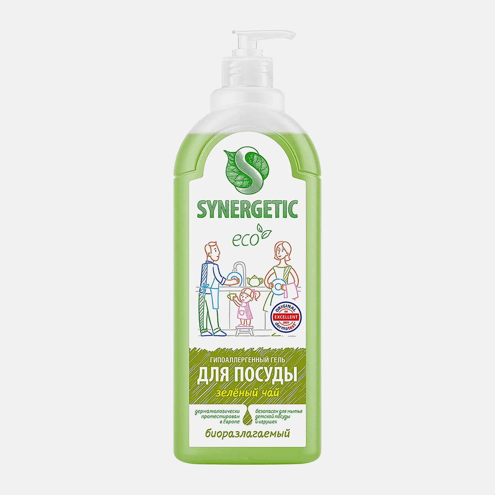 Изображение товара Средство для мытья посуды и детских игрушек Synergetic Зеленый чай 1л