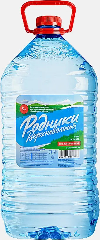 Изображение товара Вода Родники Верневолжья питьевая артезианская негазированная 5л