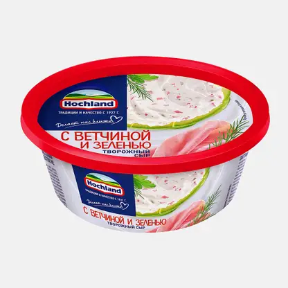 Сыр творожный Hochland с ветчиной и зеленью 60% 140г