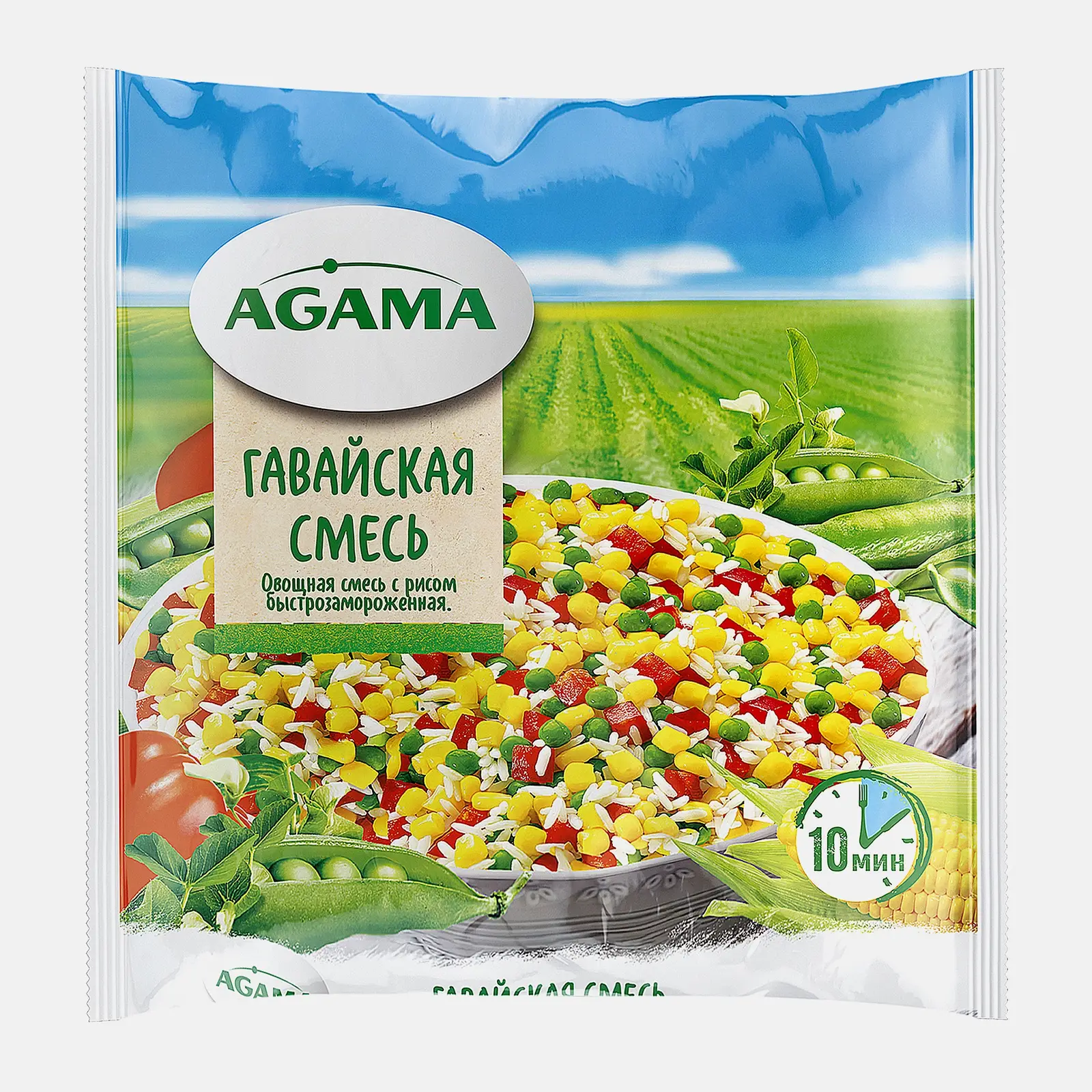 Изображение товара Гавайская смесь Agama быстрозамороженная 400г - овощной гарнир или блюдо