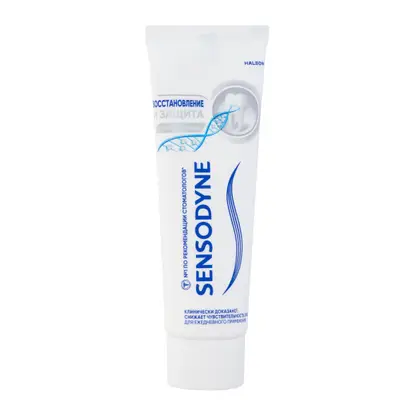 Изображение товара Зубная паста Sensodyne Восстановление и Защита Отбеливающая для чувствительных зубов с кальцием и фтором 75мл