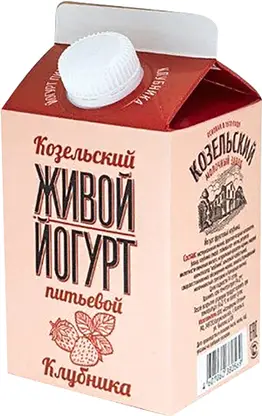 Изображение товара Йогурт Клубничный Козельское Молоко 2.5% 450г натуральный вкус