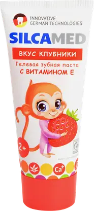 Зубная паста Silcamed детская со вкусом клубники 2-12 лет 65г