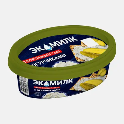 Сыр творожный с огурчиками Экомилк 60% 120г