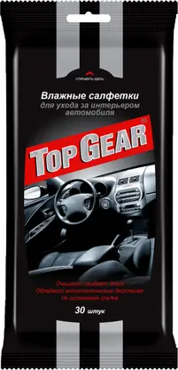 Изображение товара Салфетки влажные Top Gear для ухода за интерьером автомобиля 30шт