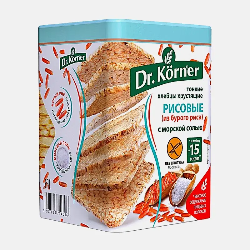 Хлебцы Рисовые с морской солью без глютена Dr.Korner 100г - фото 2