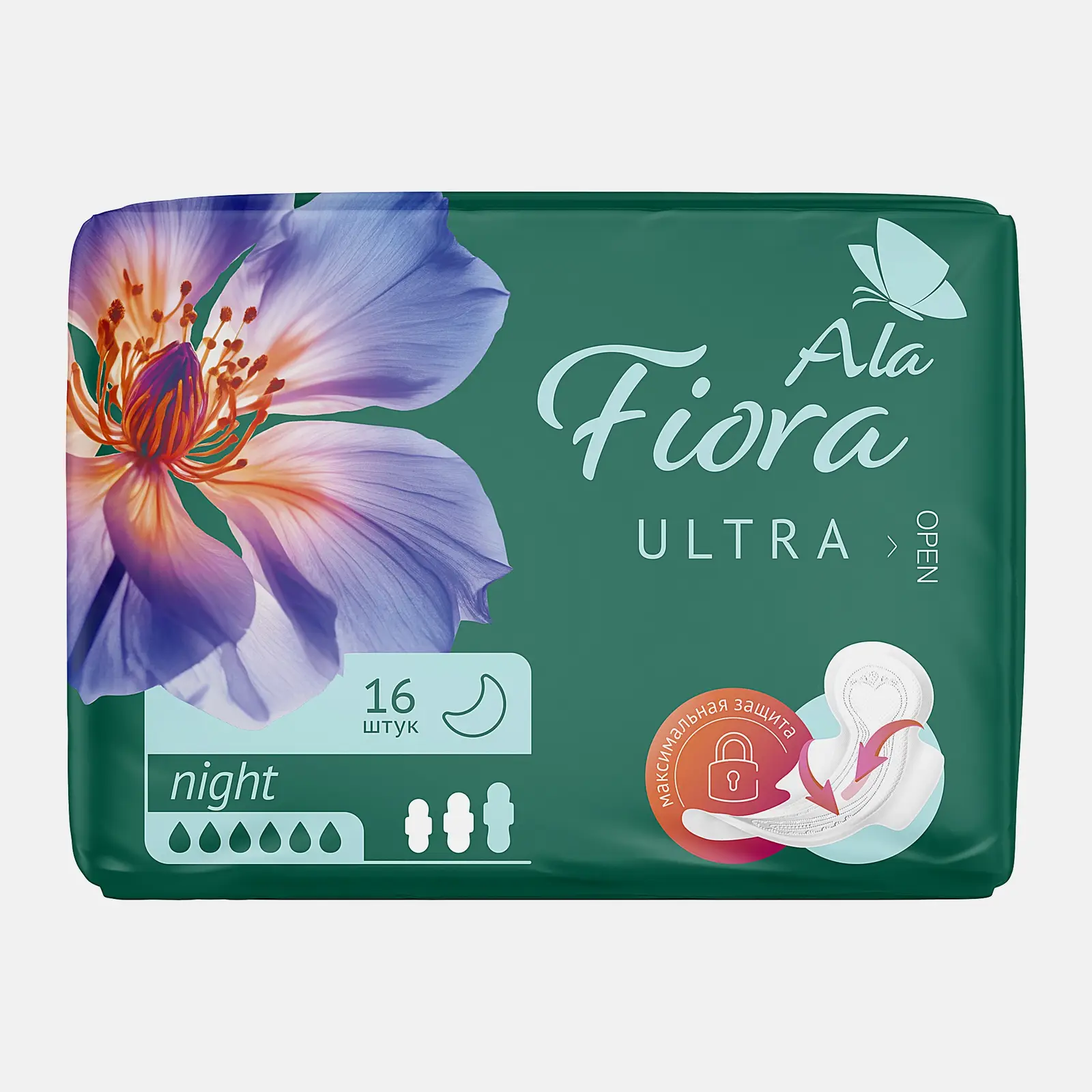 Прокладки гигиенические Aura Fiora Ultra night 16шт