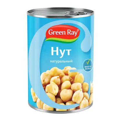 Изображение товара Готовый к употреблению нут Green Ray 400г с витаминными добавками