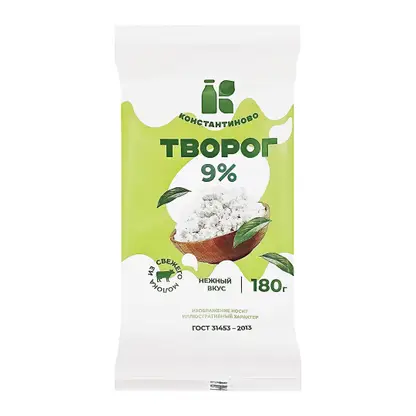 Изображение товара Творог Константиново 9% 180г