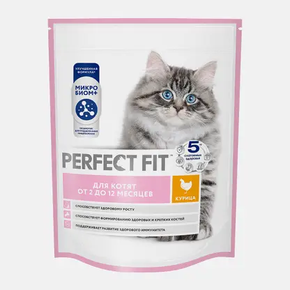 Сухой корм для котят с курицей Perfect Fit 650г
