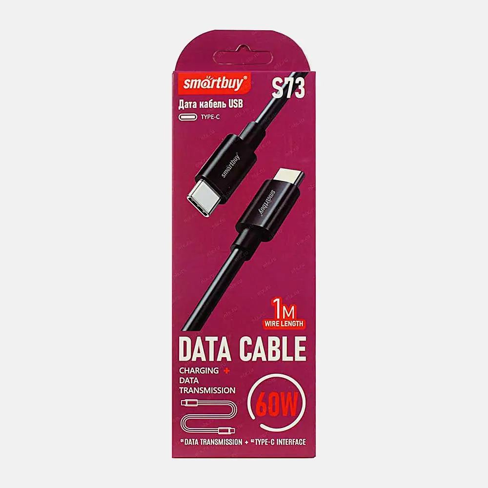 Кабель S73 Type-C-Type-C 6А Smartbuy 1м