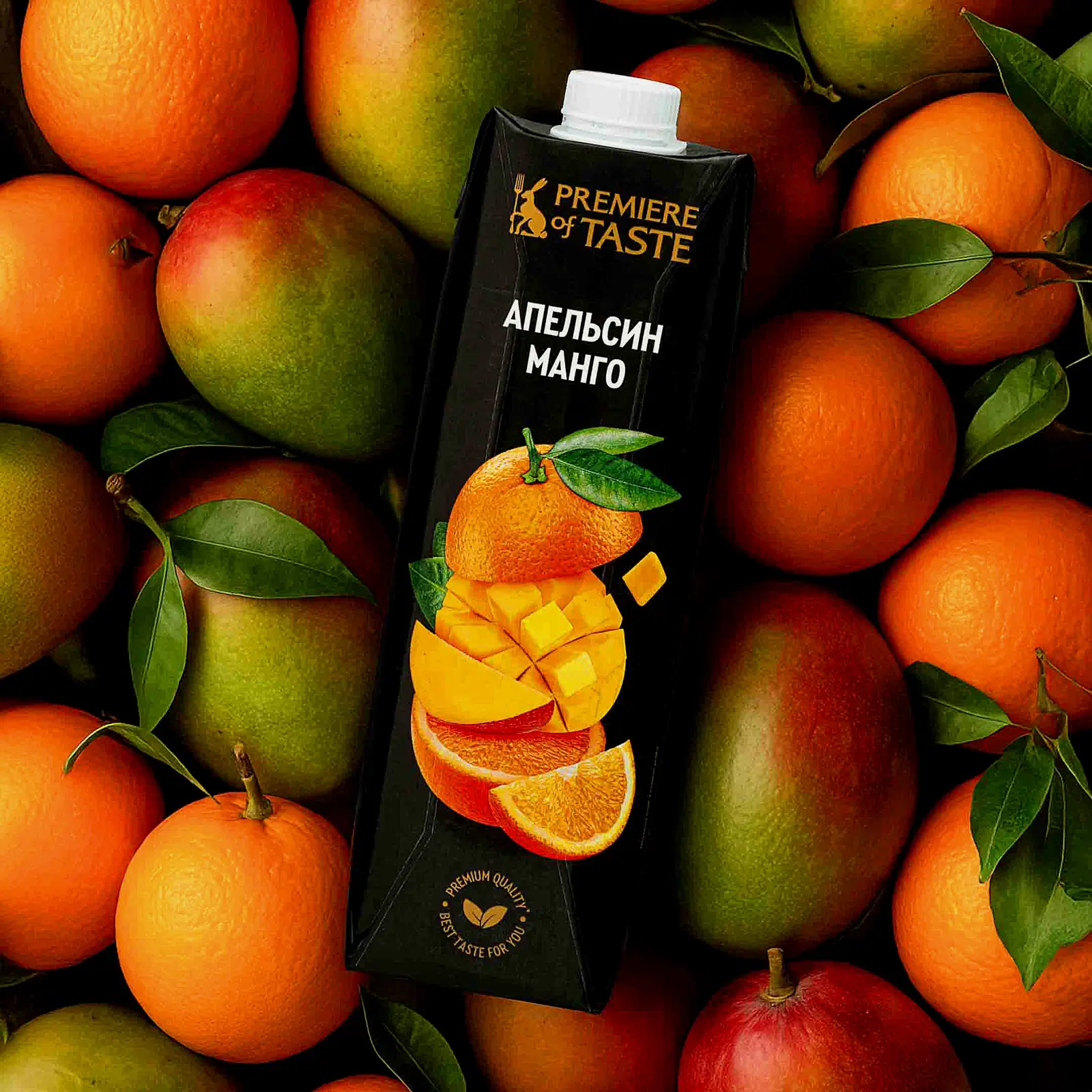 Изображение товара Нектар со вкусом апельсин-манго Premiere of Taste 950мл натуральный фруктовый напиток