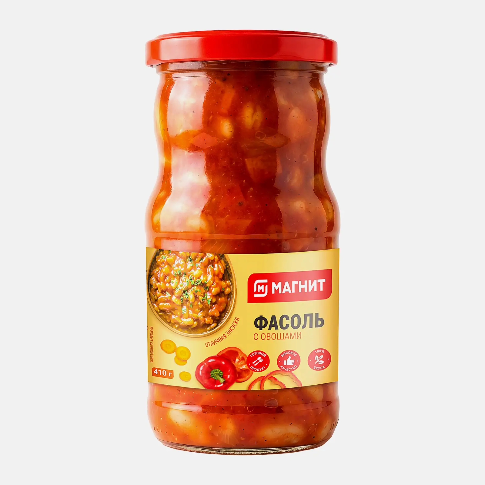 Фасоль с овощами Магнит 410г