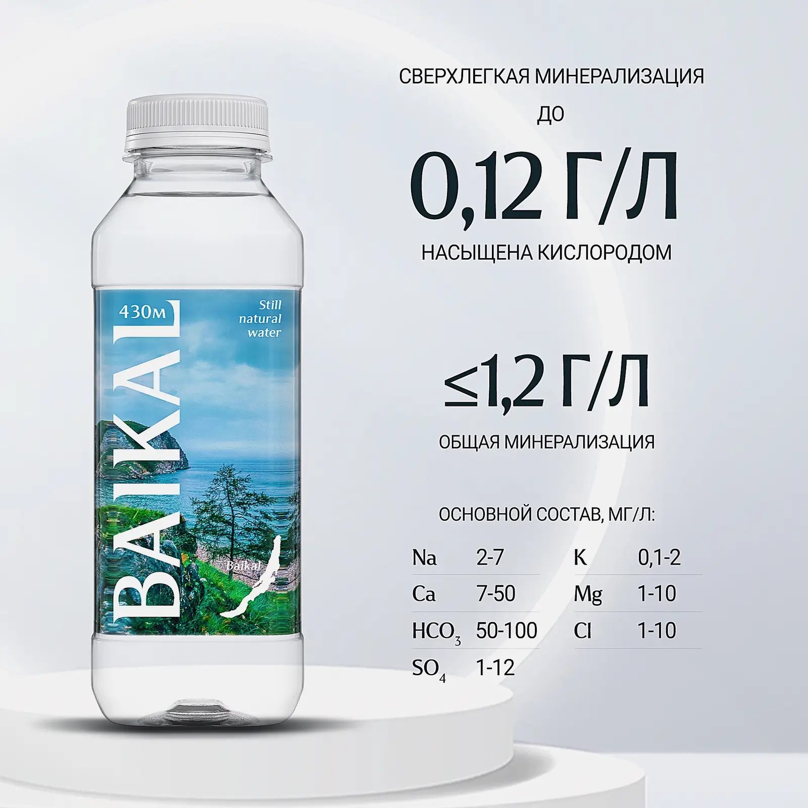 Вода негазированная глубинная Baikal430 450мл в ассортименте