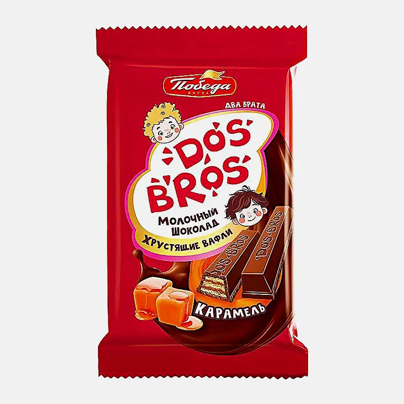 Изображение товара Молочный шоколад с хрустящей вафлей с молочной начинкой Dos Bros 37г