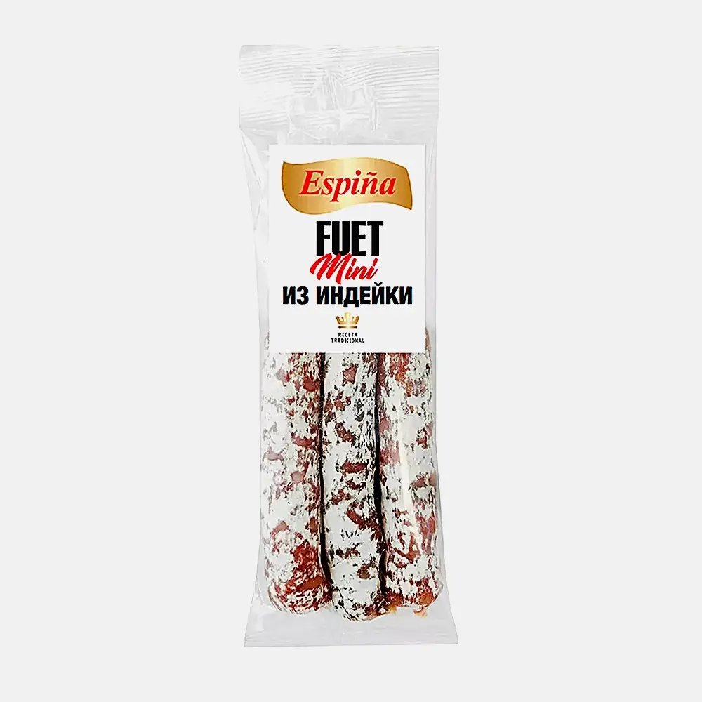 Изображение товара Колбаса Фуэт-мини из индейки сыровяленая полусухая Espina 60г