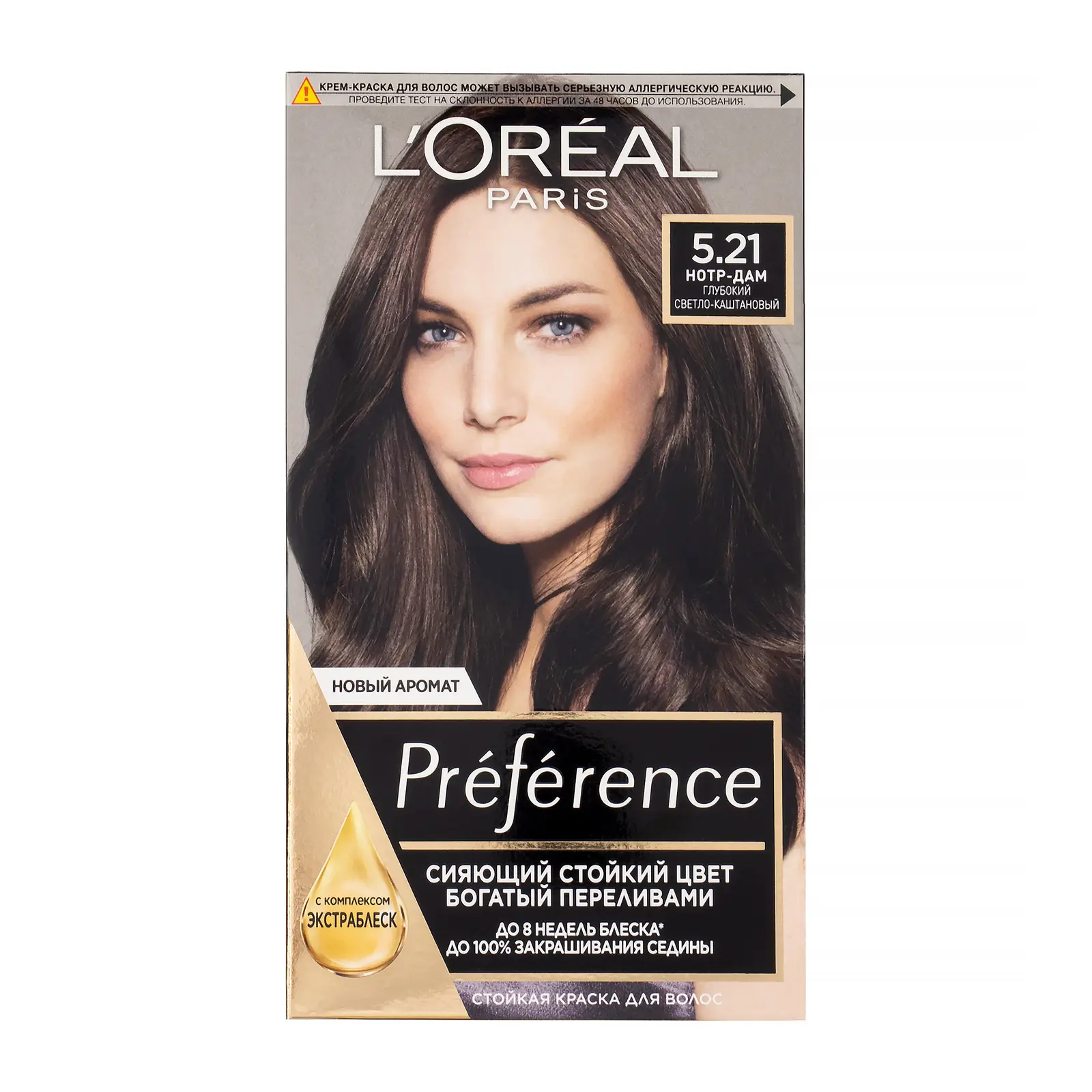 Стойкая краска для волос L’Oréal Paris Preference оттенок 5.21 Глубокий светло-каштановый