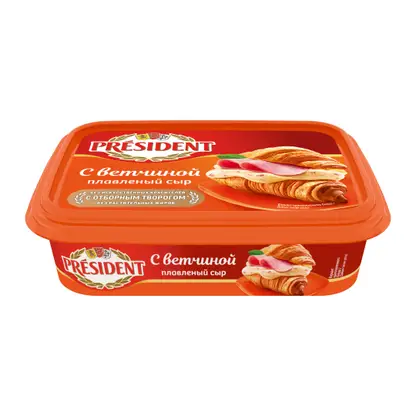 Изображение товара Сыр плавленый President с ветчиной 45% 200г
